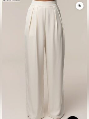 JLUXLABEL Candice: High-Waist Wide Leg Pants in Buttercream